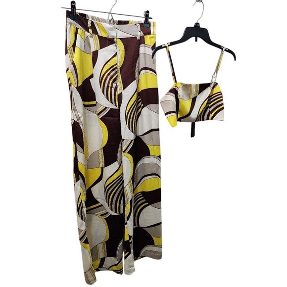 House of Harlow 1960 Dresses & Skirts - House of Harlow 1960 x Revolve 2pc satin tank and wide leg pants size small new
